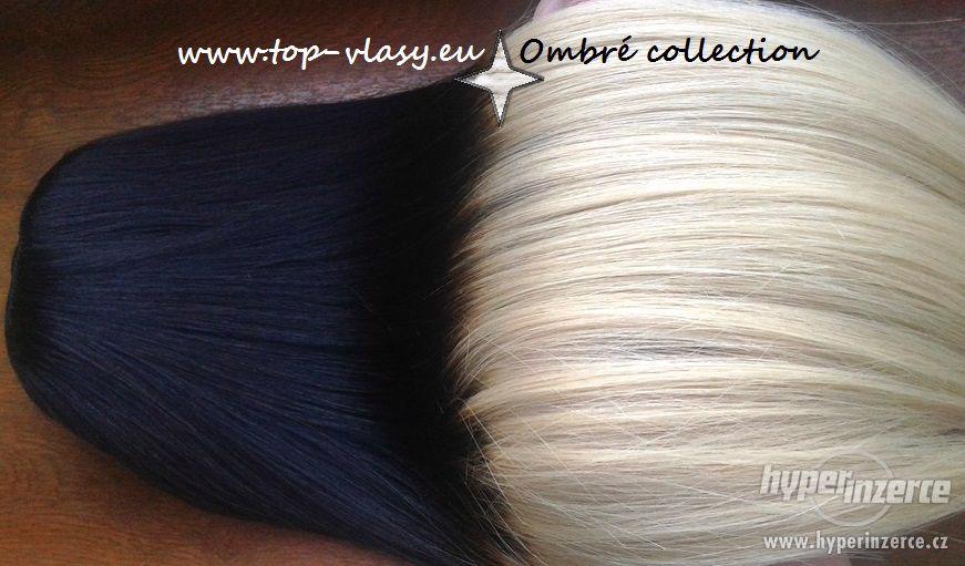 Clip in Ombré -100% lidské vlasy - luxusní sady 120-210 g ! - foto 6