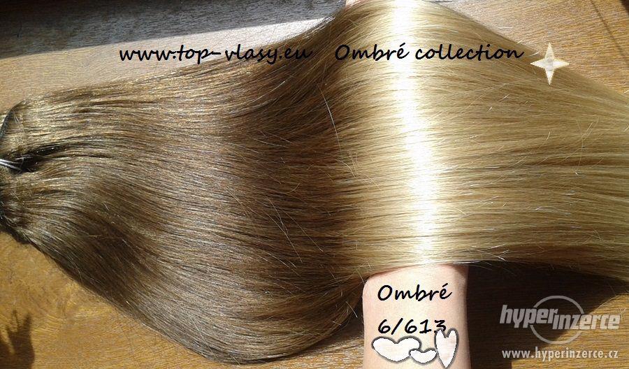 Clip in Ombré -100% lidské vlasy - luxusní sady 120-210 g ! - foto 8