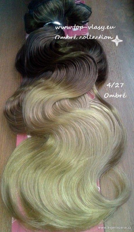 Clip in Ombré -100% lidské vlasy - luxusní sady 120-210 g ! - foto 9