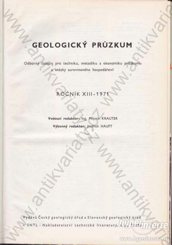 Geologický průzkum 1971 M. Krauter, J. Hauft - foto 1