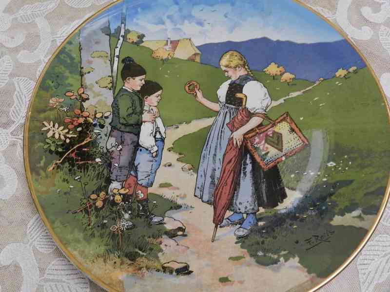 Obří  barevný Talíř Chlapci a Dívka  Villeroy Boch Mettlach  - foto 3
