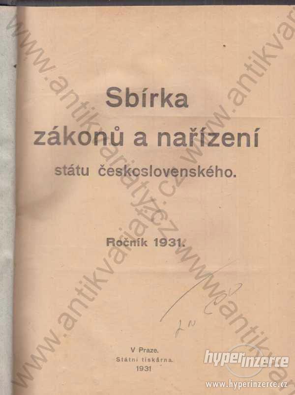 Sbírka zákonů a nařízení státu českoslov. 1931 - foto 1
