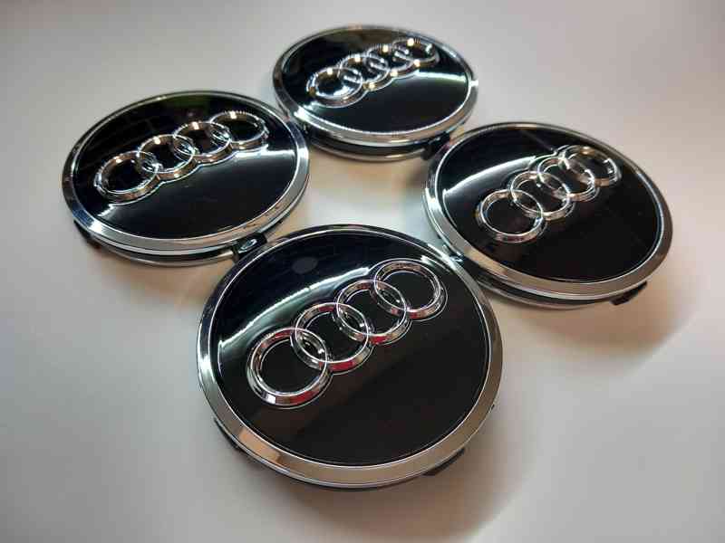 Středové krytky Audi, 61x58mm, Black - foto 5