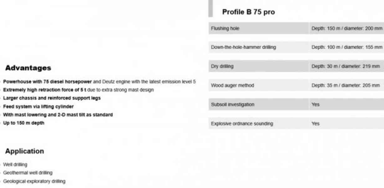 zánovní 5t vrtná do150m ca200mm proplach i vzduch Adler B75  - foto 9