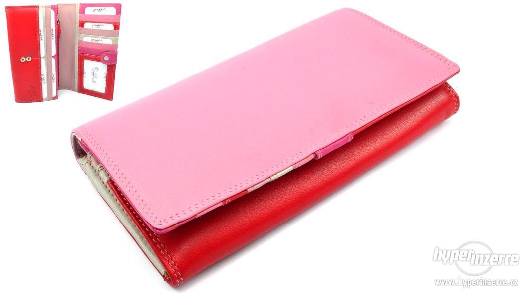 Růžová peněženka dámská kožená - foto 1