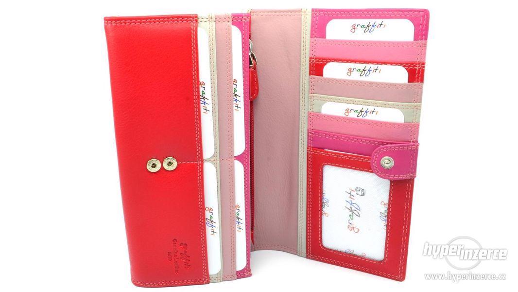 Růžová peněženka dámská kožená - foto 5