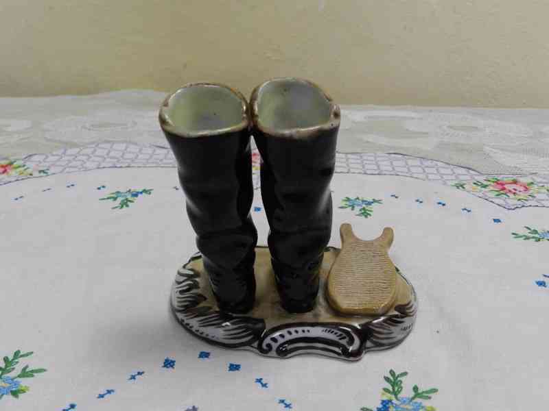Figurální porcelánové Škrtátko Boty Čechy 19st.  - foto 6