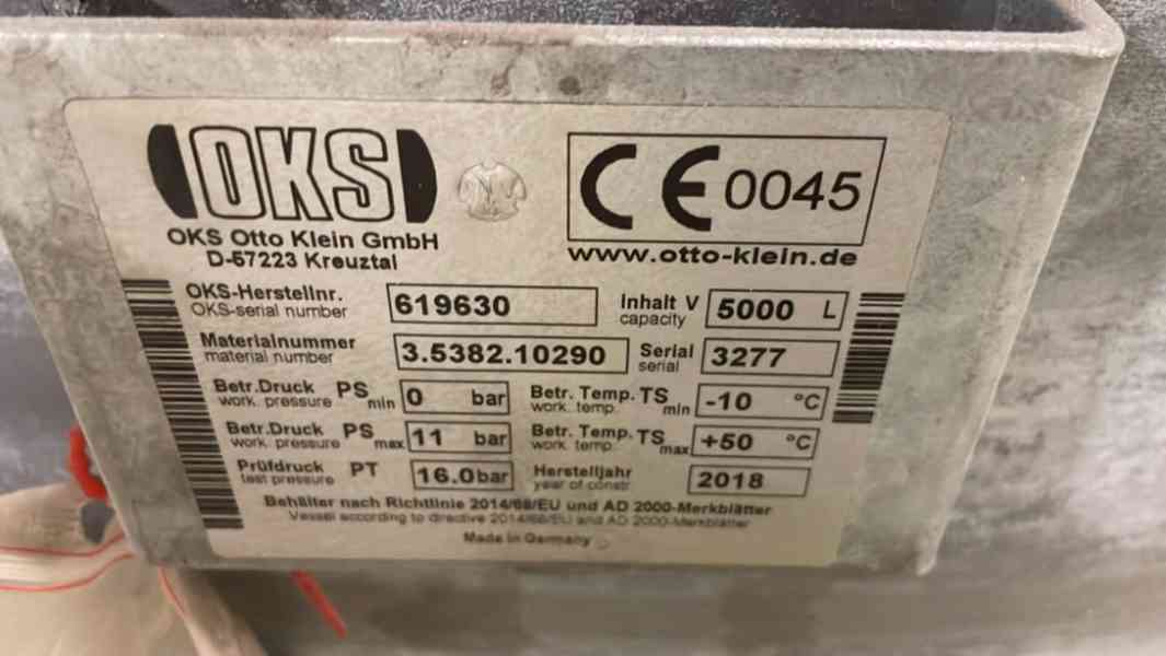 Vzduchojem, zásobník stlačeného vzduchu 5000 l, 11 bar - foto 2