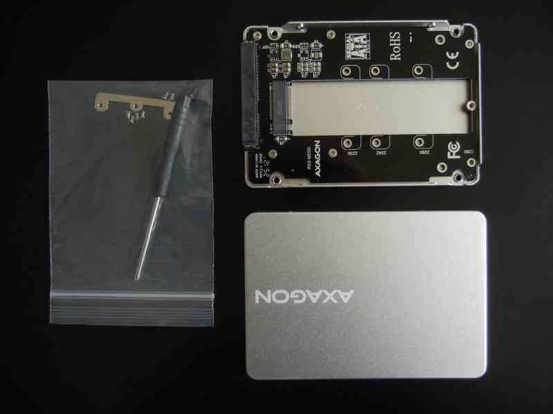 Interní 2.5" box AXAGON SATA na M.2 SATA SSD - foto 2
