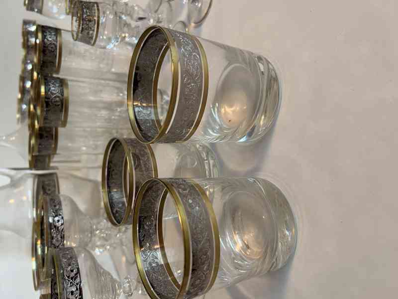 SADY SKLENIC ZDOBENÉ ZLATEM A PLATINOU   - foto 7