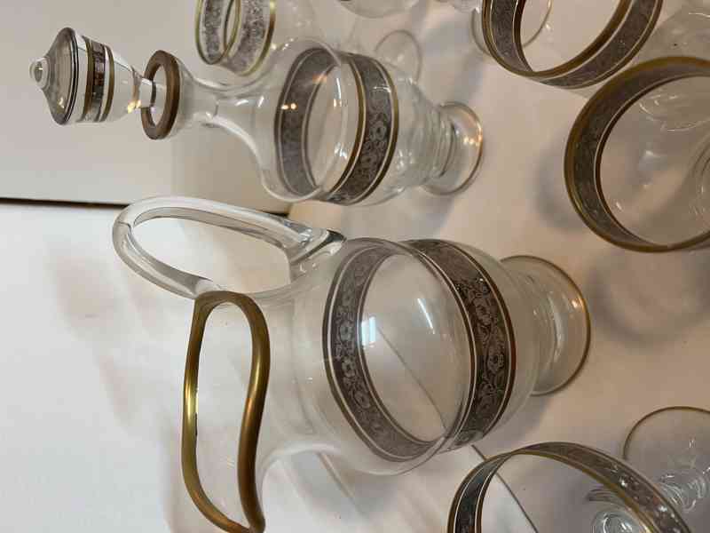 SADY SKLENIC ZDOBENÉ ZLATEM A PLATINOU   - foto 2