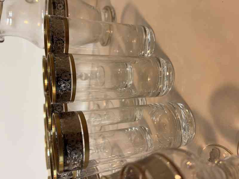 SADY SKLENIC ZDOBENÉ ZLATEM A PLATINOU   - foto 3