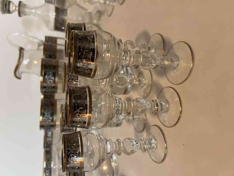 SADY SKLENIC ZDOBENÉ ZLATEM A PLATINOU   - foto 4