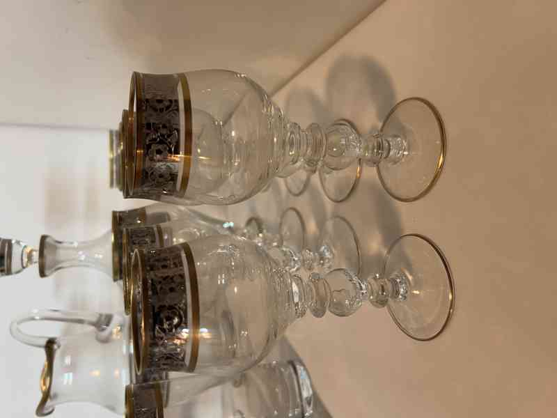 SADY SKLENIC ZDOBENÉ ZLATEM A PLATINOU   - foto 5