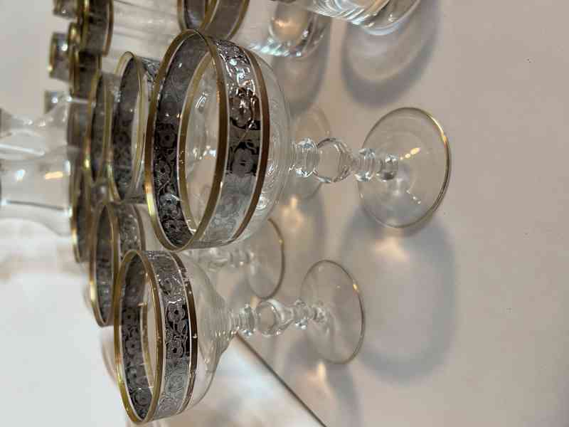SADY SKLENIC ZDOBENÉ ZLATEM A PLATINOU   - foto 6