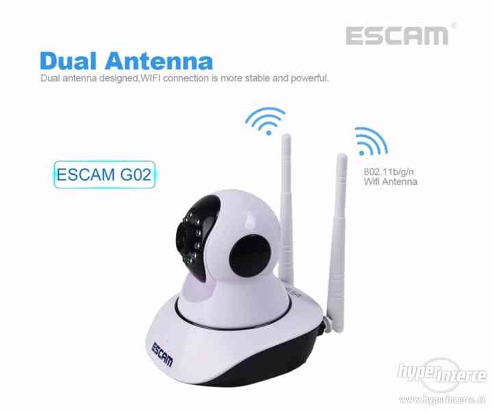 WiFi kamera ESCAM Dual Antenna 720P ONVIF - foto 4
