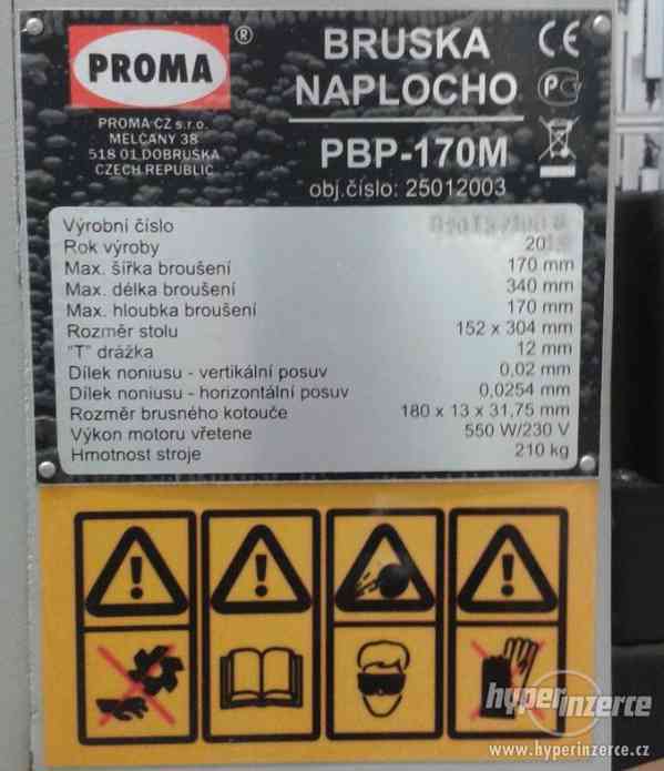 Bruska na plocho PROMA PBP-170M - foto 2