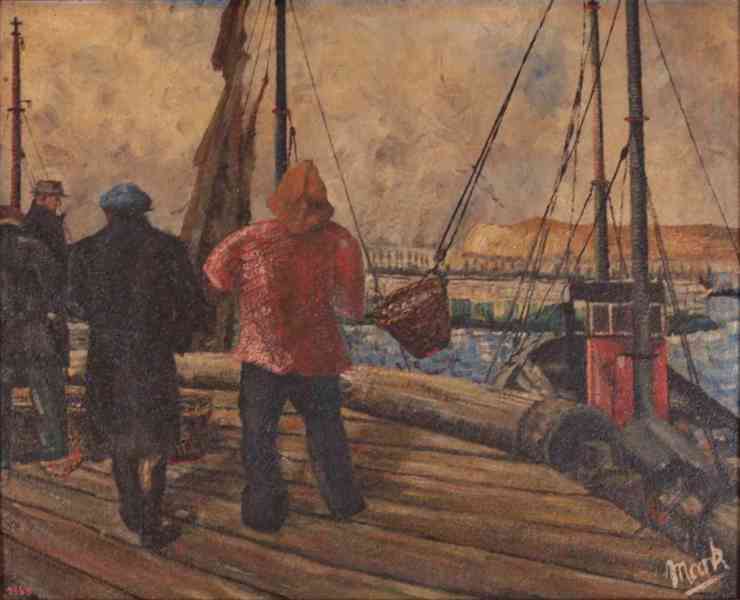 Obraz „Rybáři na lodi” Signovaný - foto 2