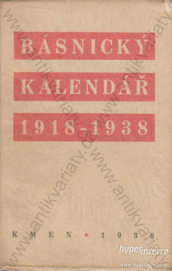 Básnický kalendář 1918-1938 Kmen, Praha 1938 - foto 1