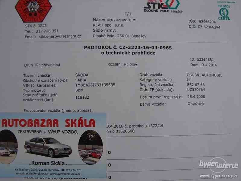 Škoda Fabia 1.2i r.v.2008 1.Maj.serv.kníž.Koupeno v ČR - foto 26