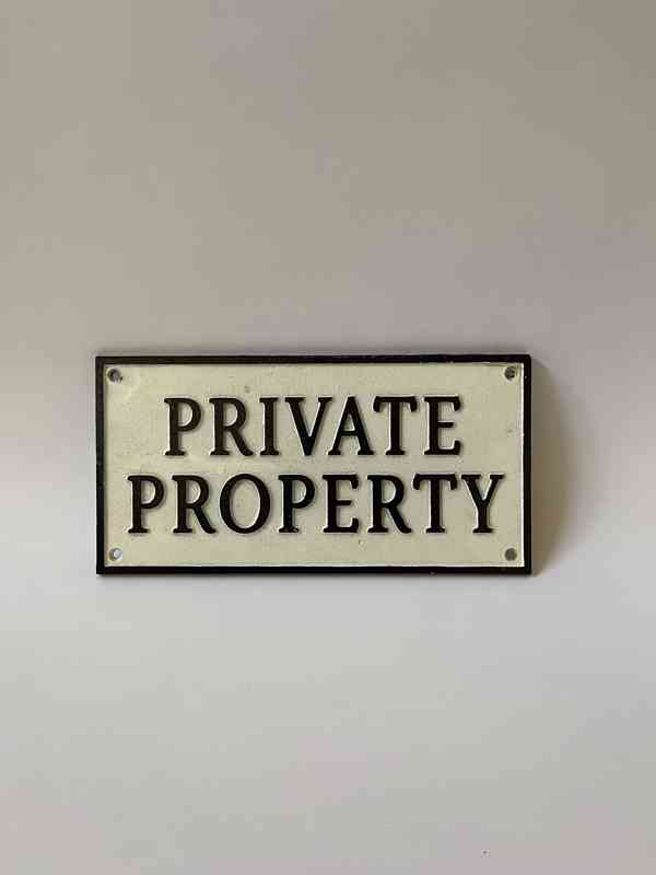 Private property - litinová cedulka
