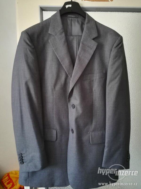 Prodám šedý pánský oblek, vel. 50, OP Prostějov - foto 1