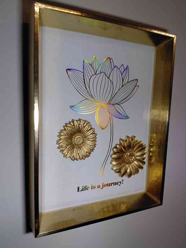 Zlaty obraz s květy - originál 1/1 - foto 3