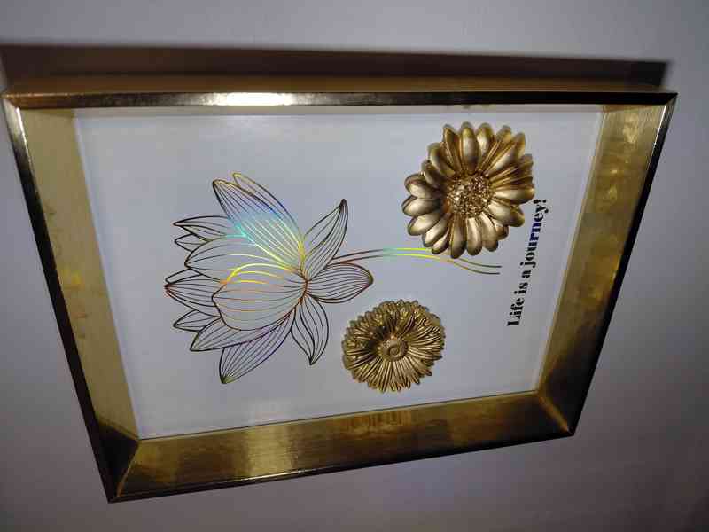 Zlaty obraz s květy - originál 1/1 - foto 2