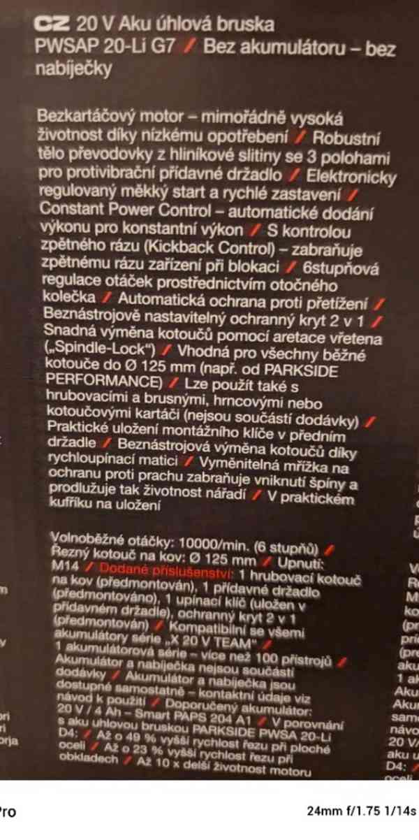 Aku bruska PWSAP 20-Li G7 včetně aku a nabíječky - foto 4