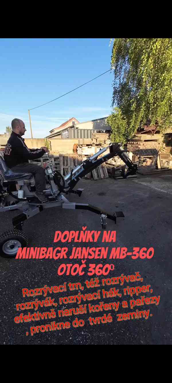 Minibagr Jansen MB-360°  benzínový kráčející bagr NOVÝ - foto 13