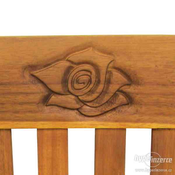 Nová zahradní lavička s růží, akáciové dřevo, zn. vidaXL - foto 4