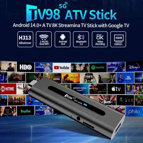 TV98 ATV Mini TV Stick Android 14 - foto 2