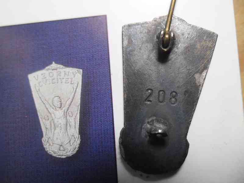 odznak - Vzorný cvičitel - číslovaný originál  - foto 5