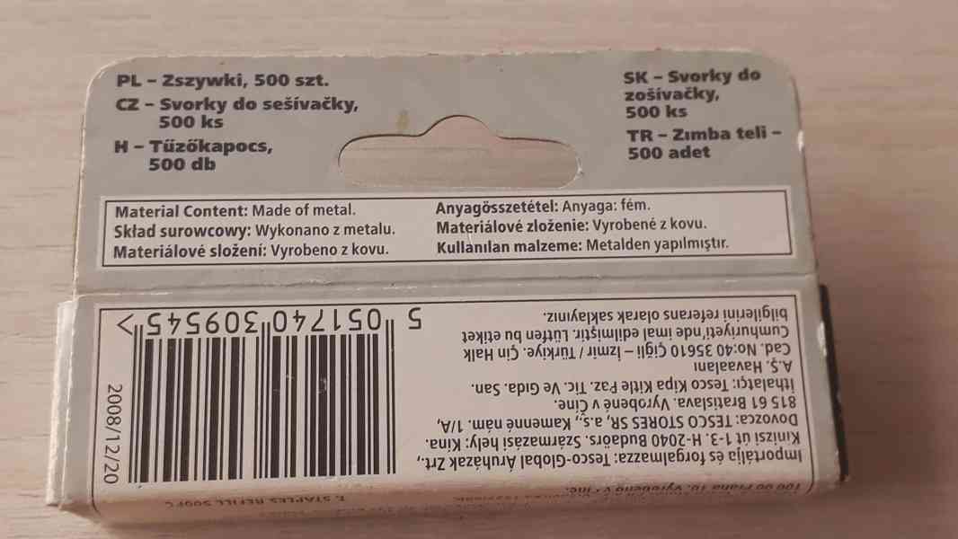  Sponky do sešívačky Tesco - různé velikosti, 500 ks  - foto 4
