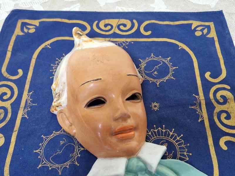 Krásná ručně malovaná Art Deco Maska Děvčátko Dívka Čechy - foto 5