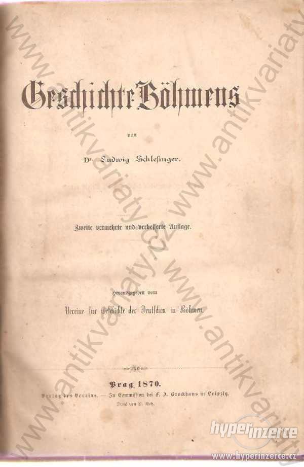 Geschichte Böhmens Ludwig Schlesinger 1870 - foto 1