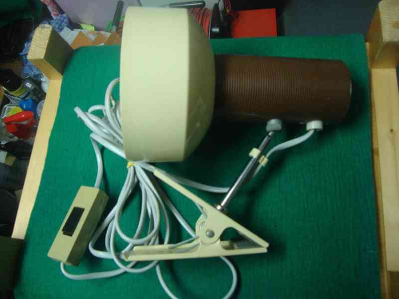 Retro lampa lampička klip skřipec na stůl NAPAKO Hůrka - foto 6