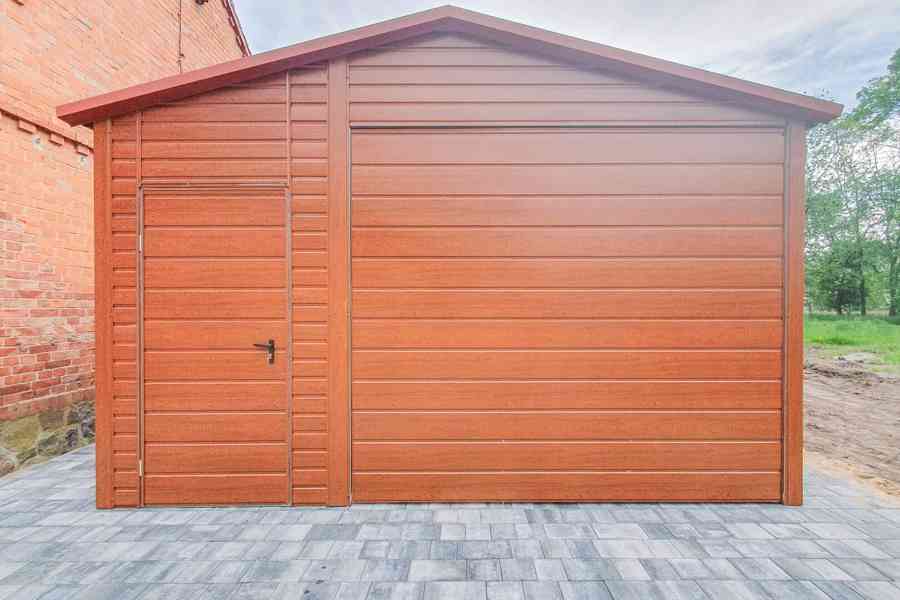 Plechova garáž 4,5x6m - výklopná vrata - dveře - Okno TS728 - foto 3