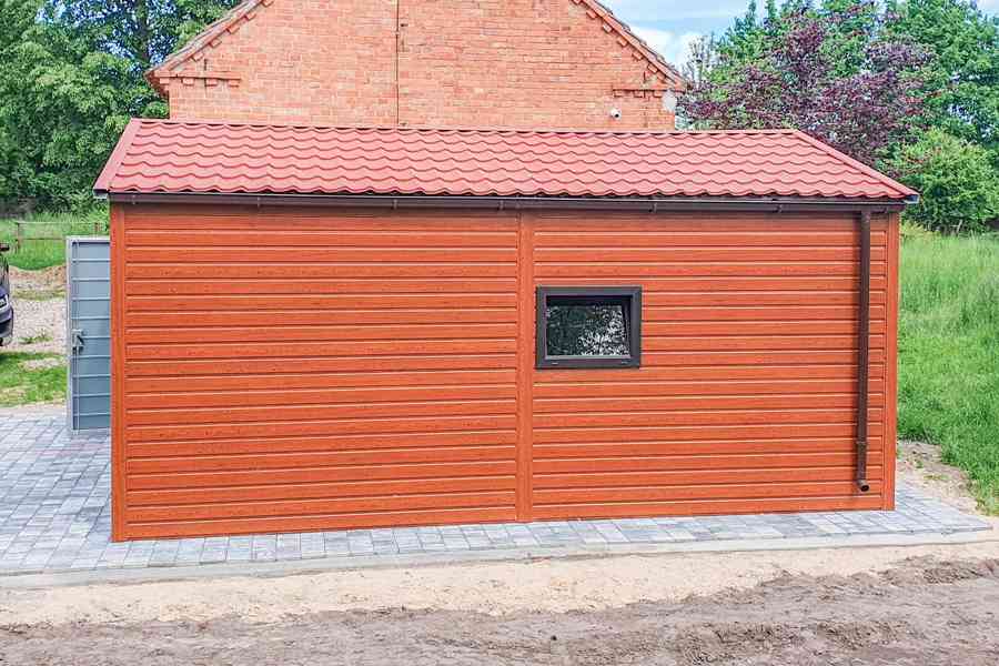 Plechova garáž 4,5x6m - výklopná vrata - dveře - Okno TS728 - foto 5