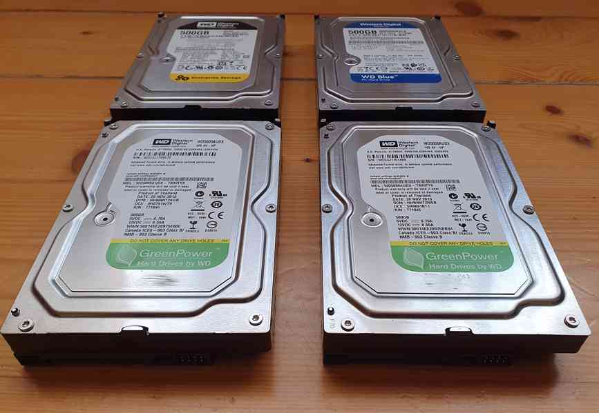 Pevné disky WD 500GB SATA - 4ks, plně funkční, otestované - foto 2