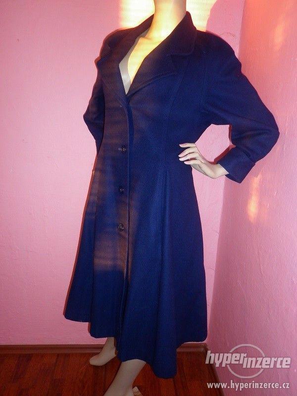 Modrý vypasovaný kabát vel. S- M - foto 1