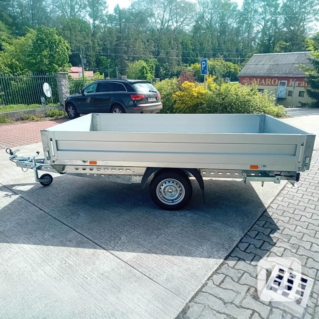 Nový přívěsný vozík/plato 750Kg, 3,02mx1,62, ALU bočnice,DPH - foto 1