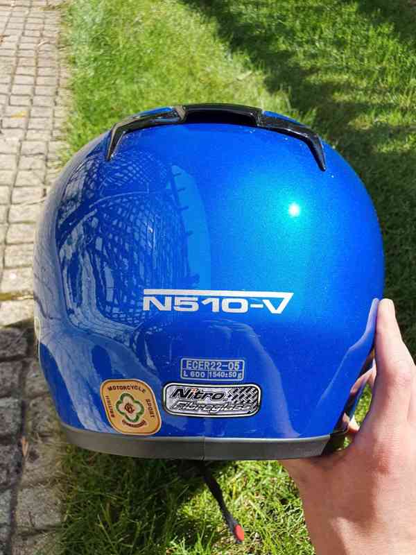 Modrá přilba Nitro Racing (XL) - foto 3