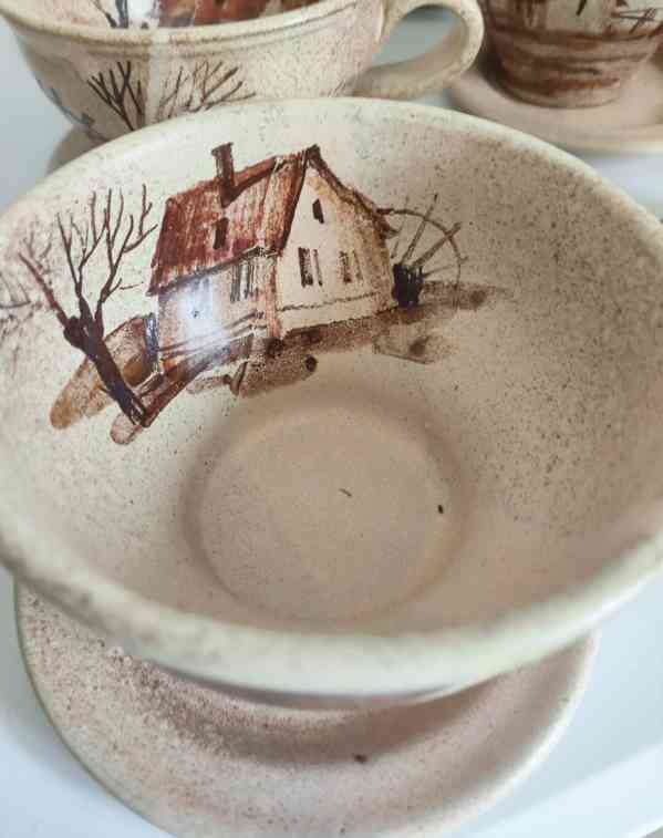 RUČNĚ MALOVANÁ KERAMICKÁ SOUPRAVA NA ČAJ i KÁVU - foto 3
