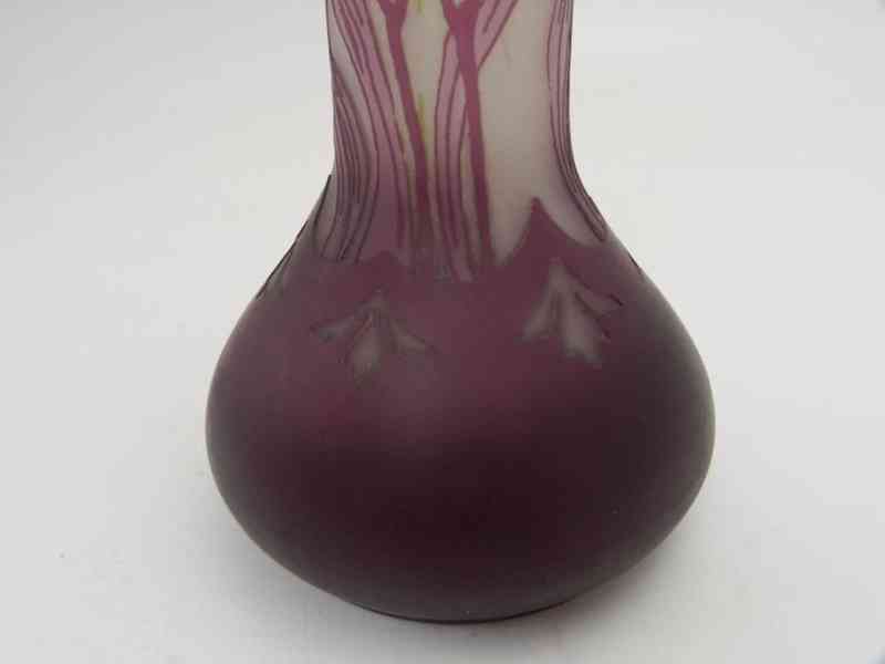 Hezká secesní fialová Autorská Váza květiny  - foto 7