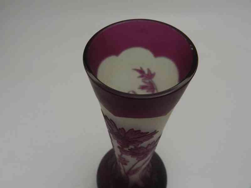 Hezká secesní fialová Autorská Váza květiny  - foto 5