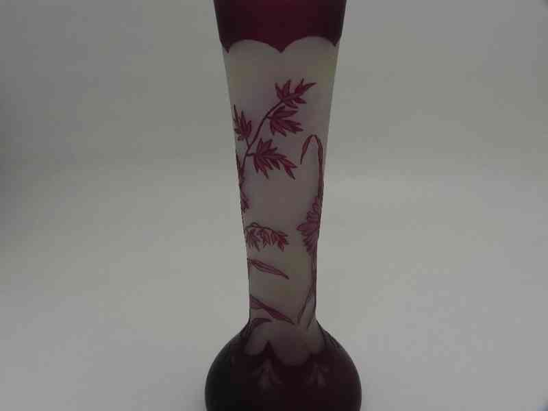 Hezká secesní fialová Autorská Váza květiny  - foto 4