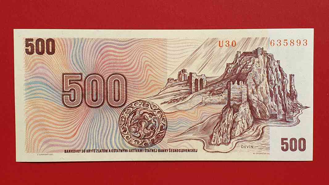 500 korun 1973 Československo špičkový stav UNC - foto 3