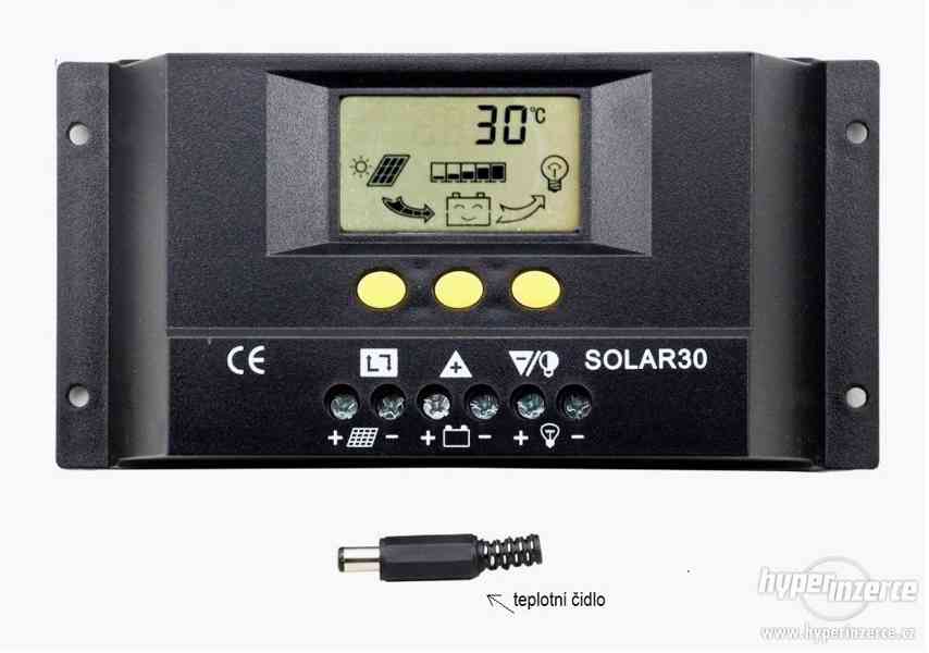 Solární regulátor PWM 30A pro solární panely,měřeníA - foto 1