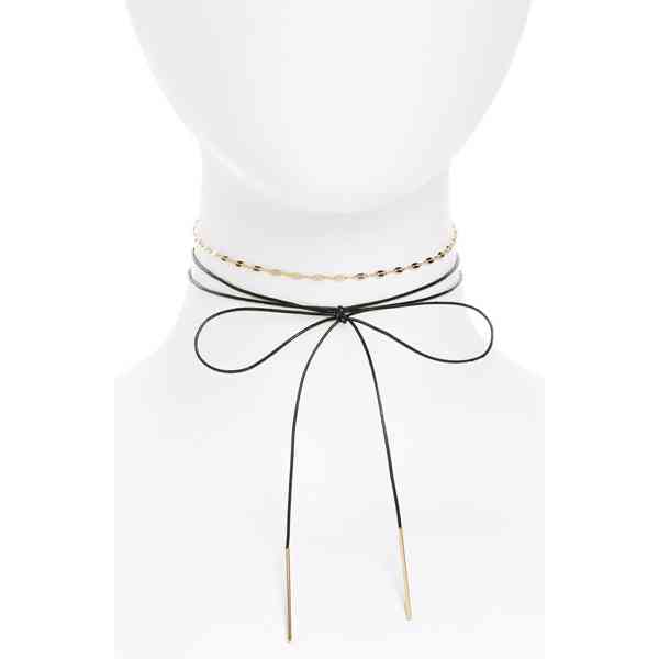 Topshop - Choker náhrdelník s mašličkou a řetízkem  Velikost - foto 1